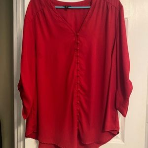 Torrid Red Georgette Blouse 2
